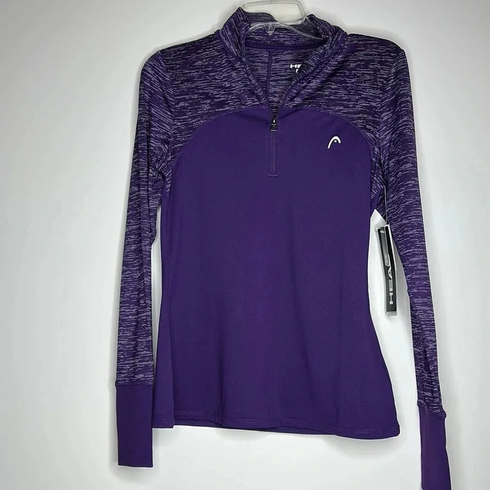 Head | women’s Tennis Pickle ball Athletic 1/4 zip pullover | purple | XS | NWT - Picture 1 of 7